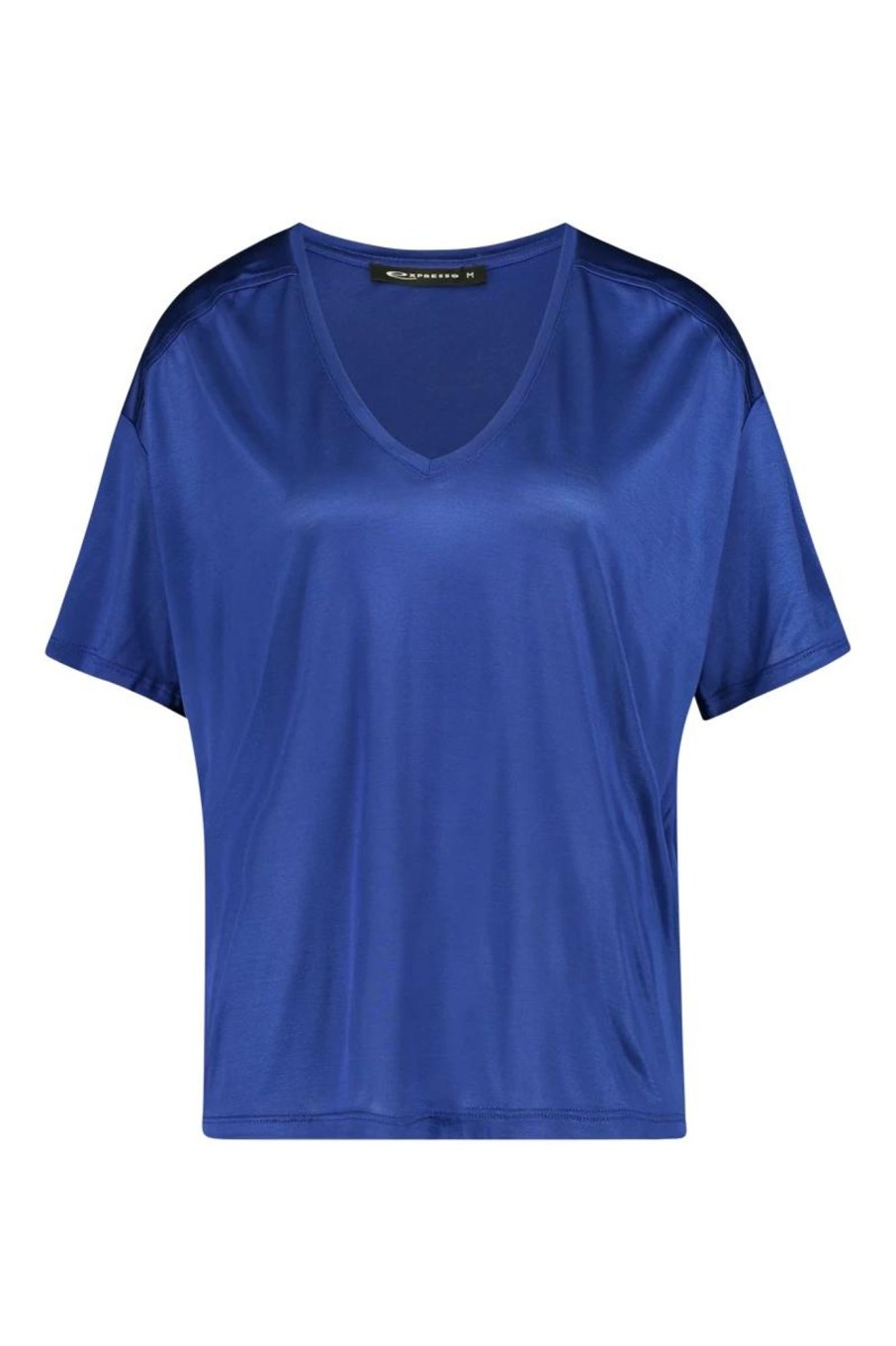 Tops Expresso | Glanzend V-Hals T-Shirt