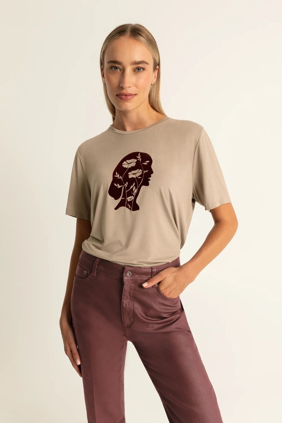 Tops Expresso | T-Shirt Met Flockprint