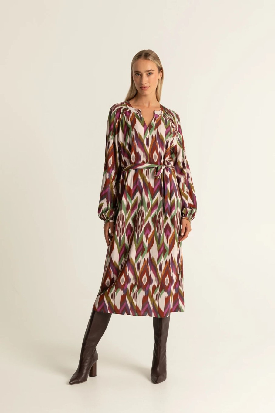 Jurken Expresso | Jurk Met Ikat Print