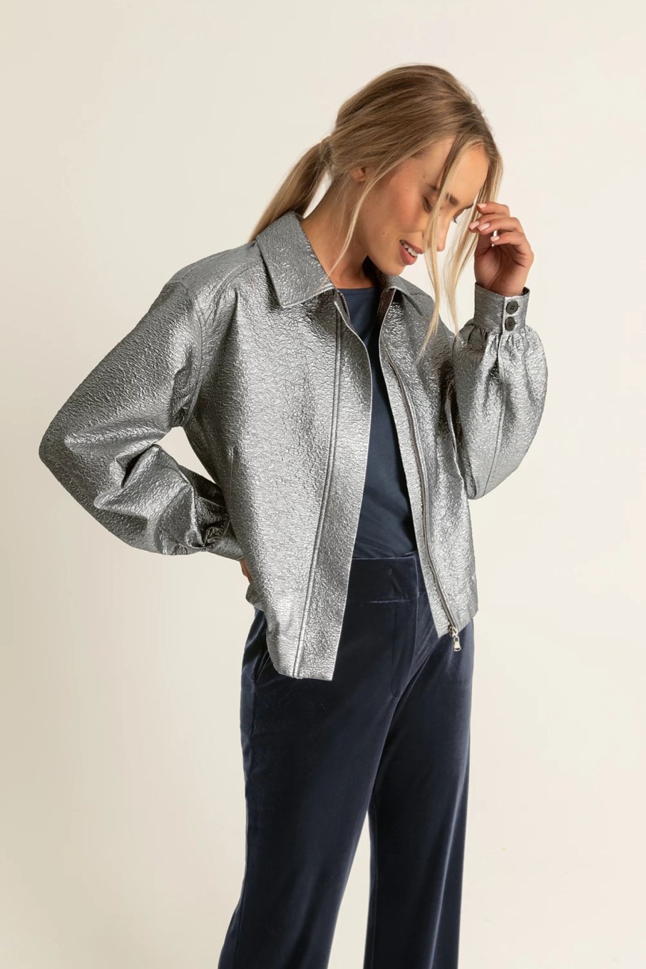 Blazer - Jasjes Expresso | Blouson Jack Met Lurex