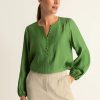 Blouses Expresso | Blousetop Met Stofknopen