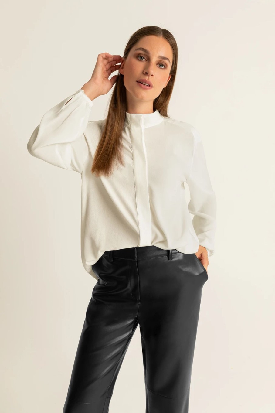 Blouses Expresso | Blouse Met Hoge Kraag