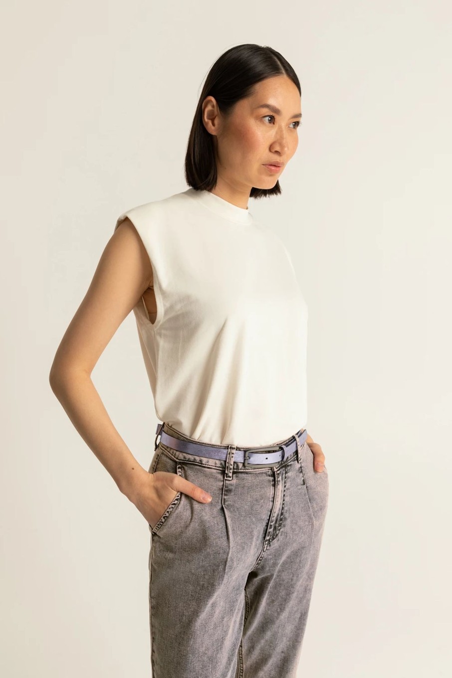 Tops Expresso | Mouwloze Turtleneck Top