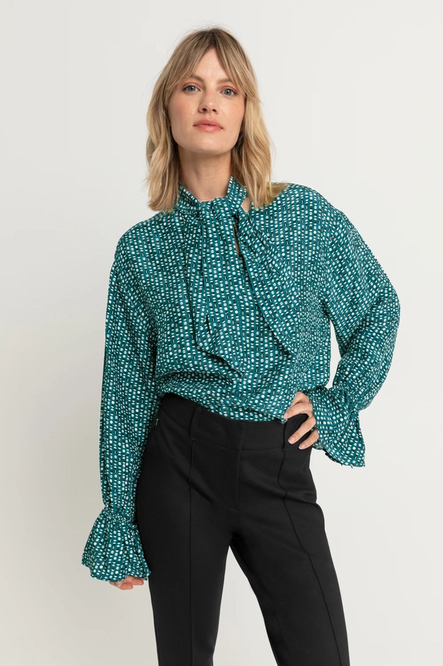 Blouses Expresso | Printblouse Met Strik