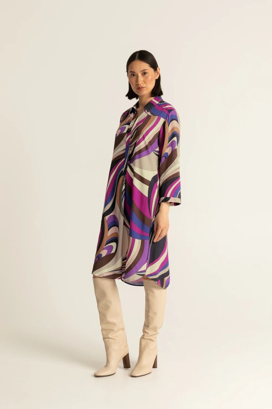 Jurken Expresso | Jurk Multicolour Print